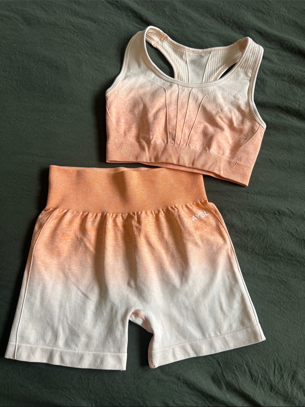 AYBL Ombre Peach-to-Cream Workout Set